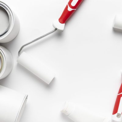 view-arrangement-with-painting-tools-white-background